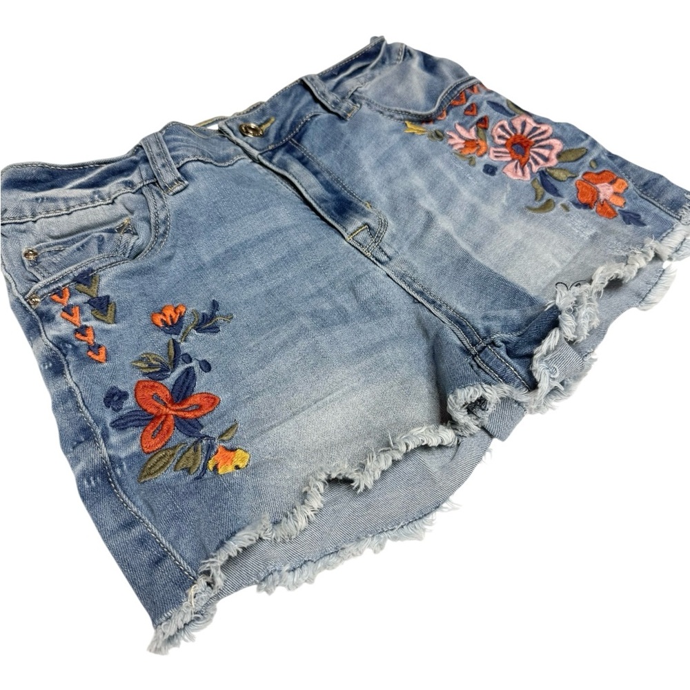 Boho Stretch Denim Embroidered Women Shorts